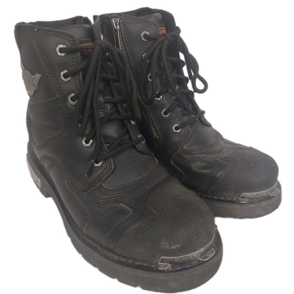 Harley Davidson Stealth Motorcycle Boots Black Riding Men's Size 9.5 -D91642